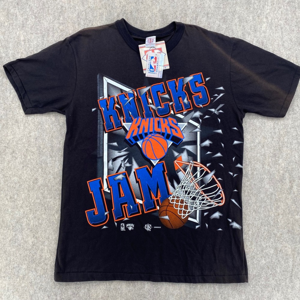 Vintage New York Knicks Jam GTS NBA T-Shirt Black XL NWT Made in USA 90s Graphic
